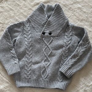 Janie and Jack Cozy Gray Cable Knit Sweater